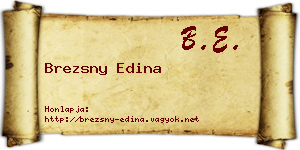 Brezsny Edina névjegykártya